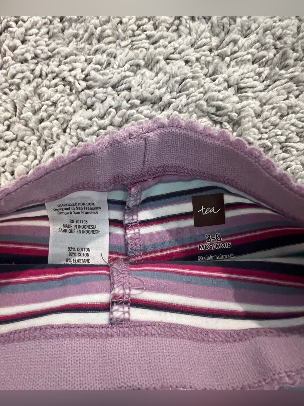 Tea Collection Purple, Pink & Multicolor Stripe Kids Leggings